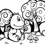 Godzilla’s Garden Guardians Coloring Page