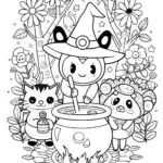 Kuromi’s Enchanted Potion Party Coloring Page