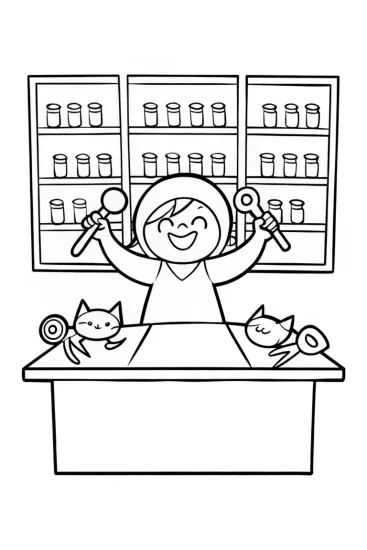 A coloring page of Gabby’s Monster Machine Workshop Coloring Page