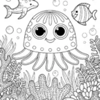 Squishmallow Underwater Adventure Coloring Page