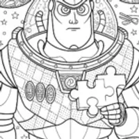 Buzz Lightyear’s Cosmic Puzzle Adventure Coloring Page