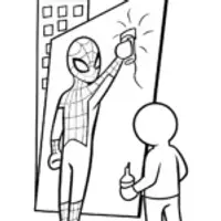 Miles Morales creating vibrant street art