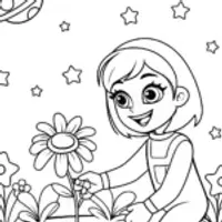 Gabby’s Galactic Garden Coloring Page