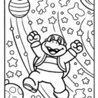 Bowser’s Cosmic Dance Party Coloring Page