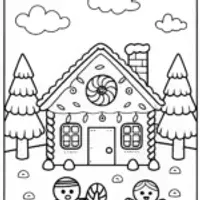 Gingerbread House Sports Day Coloring Page