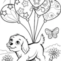 Summer Balloon Adventure Coloring Page