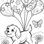 Summer Balloon Adventure Coloring Page