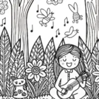 Gabby’s Magical Musical Garden Coloring Page