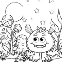 Monster Garden Dreamscape Coloring Page