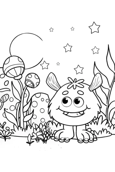 A coloring page of Monster Garden Dreamscape Coloring Page