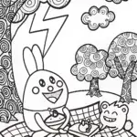 Lightning Bolt Picnic Adventure Coloring Page