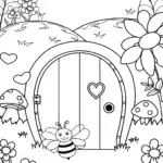 Heartfelt Garden Adventure Coloring Page