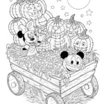 Mickey Mouse Halloween Hayride Coloring Page