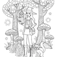Barbie the Forest Explorer Coloring Page