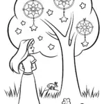 Jasmine’s Dreamy Garden of Wishes Coloring Page