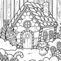 Gingerbread House Adventure Coloring Page