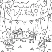 Champion Festival in the Enchanted Grove Coloring Page
