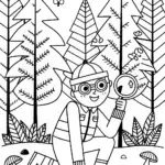 Blippi’s Nature Scavenger Hunt Coloring Page