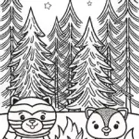 The Cozy Critter Campfire Coloring Page