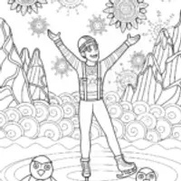 Blippi’s Adventure on the Ice Rink Coloring Page