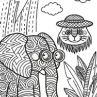 Electro-Safari Adventure Coloring Page
