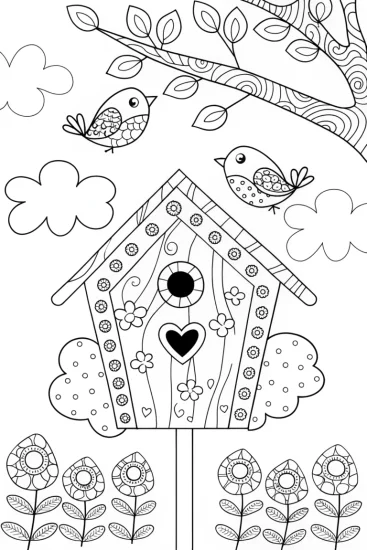 A coloring page of Heartful Harmony Coloring Page
