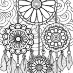 Floral Dreamcatcher Coloring Page