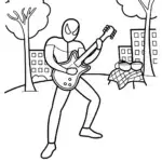 Miles Morales Neighborhood Jam Session Coloring Page