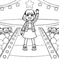 Gabby and the Cat Couture Fashion Show Coloring Page