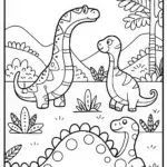 Dino Yoga Retreat Coloring Page