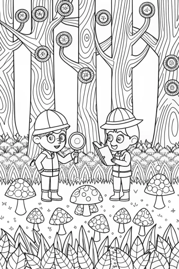 A coloring page of Mario and Luigi’s Adventure in the Enchanted Forest
