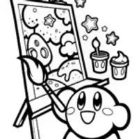 Kirby’s Enchanted Art Studio Coloring Page