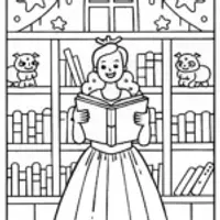 Barbie’s Enchanted Bookshop Adventure Coloring Page