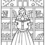 Barbie’s Enchanted Bookshop Adventure Coloring Page