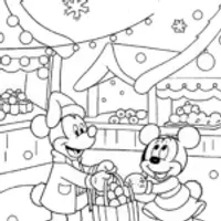 Mickey’s Magical Christmas Market Coloring Page