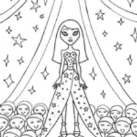 Bratz Dolls Galactic Fashion Show Coloring Page