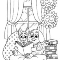 Bluey’s Cozy Reading Nook Coloring Page