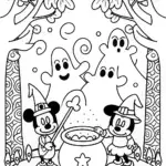 Mickey and Minnie’s Spooky Potion Party Coloring Page
