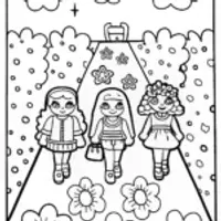 Bratz Dolls Whimsical Fashion Parade Coloring Page
