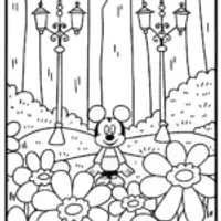 Mickey Mouse in the Magical Garden Quest Coloring Page