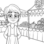 Mirabel’s Magical Market Adventure Coloring Page