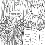 Talking Tulip Garden Coloring Page