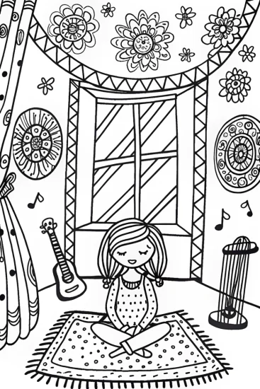 A coloring page of Mirabel’s Magical Music Studio Coloring Page