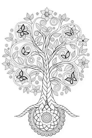 A coloring page of Circle of Life Mandala Coloring Page
