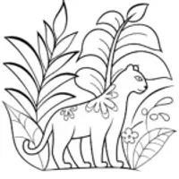 The Guardian of the Enchanted Jungle Coloring Page
