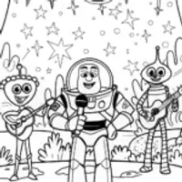 Buzz Lightyear’s Cosmic Musical Adventure Coloring Page