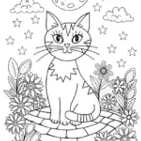 Galactic Garden of Stars Coloring Page