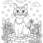 Galactic Garden of Stars Coloring Page