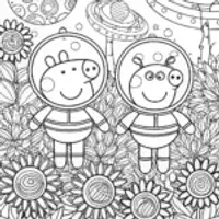 Peppa Pig’s Space Adventure Coloring Page