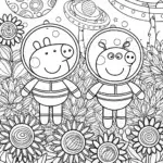 Peppa Pig’s Space Adventure Coloring Page